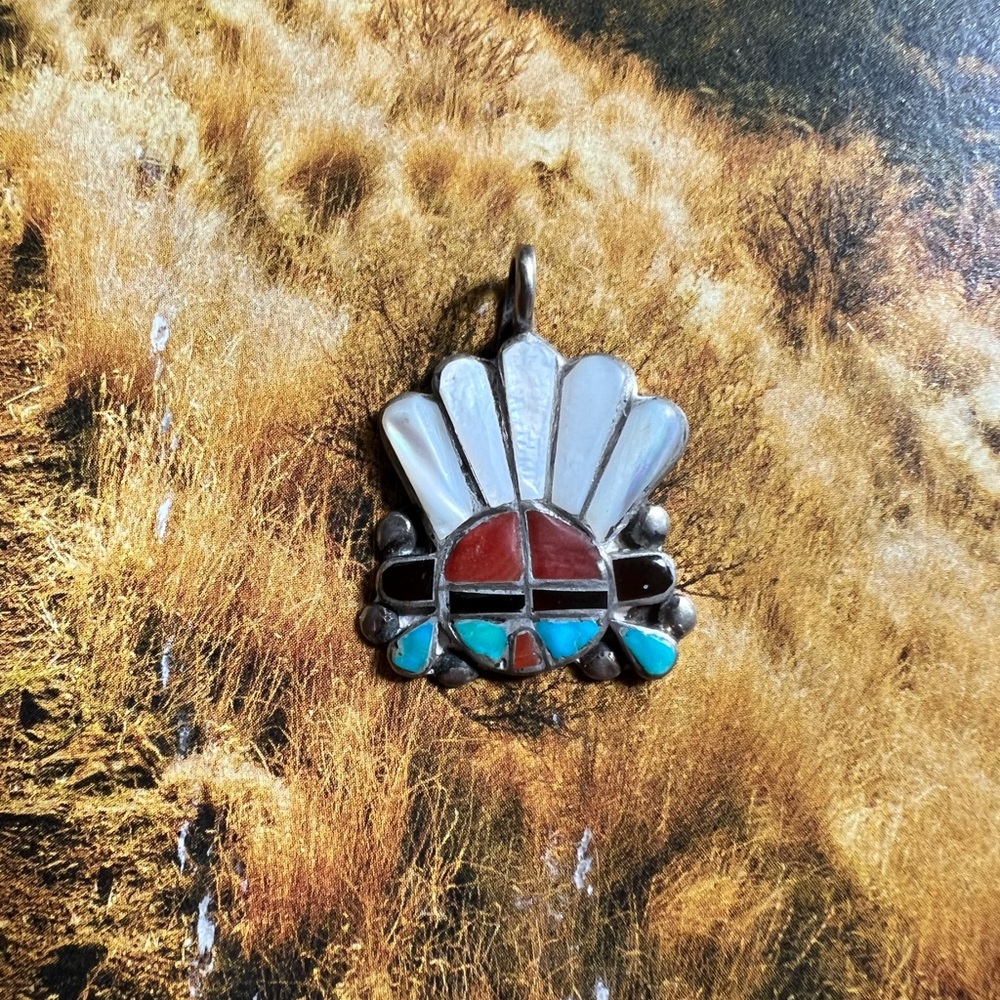 Vintage Native American Sunface Pendant